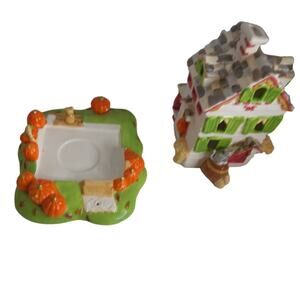 Vintage Avon Halloween Autumns Glow Tealight Candle House READ